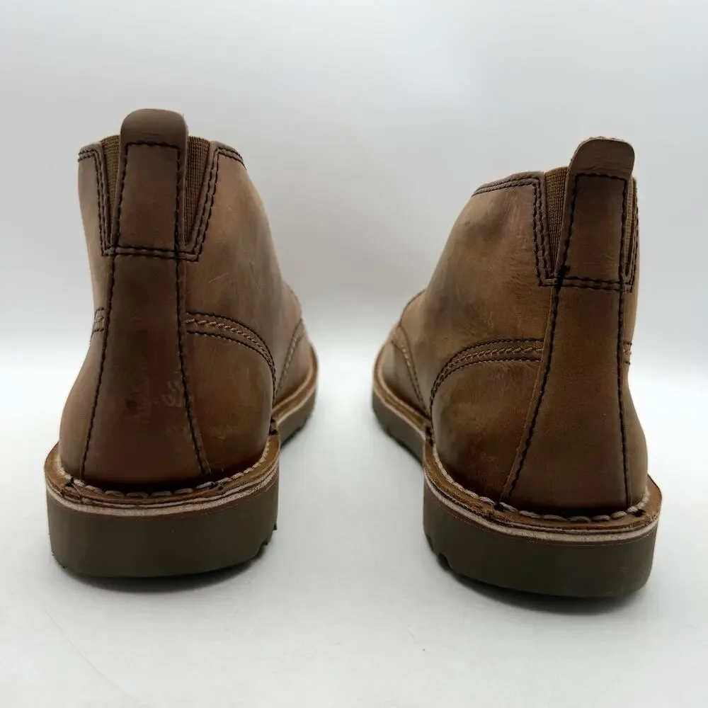 Clarks Mens Eastridge Mid Ankle Boots US 8.5 Wide EU 41.5 Brown Leather EUC